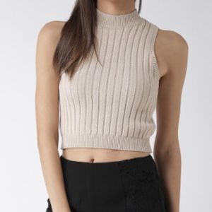 Forever 21 ◉ Beige Ribbed Crop Top